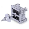 Stud mode oorbellen voor heren bling diamant cz gouden oorbel hiphop sieraden drop levering dho6h