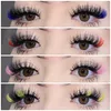 Color Eyelash Mink 3D Fake Lashes Natural Long 20mm Colored Lash Eyelashes Party Makeup Kit Colorful False Eye Lashes