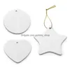 Подвески 500pcs Fashion Sublimation Blank Ceramic Pendant Creative Christmas ornmants Теплопередача