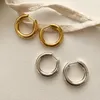 Huggie Silvology Real 925 Sterling Silver 3mm Thick Solid Hoop Earrings for Women Round Minimalist Glossy Korea Earrings Office Jewelry