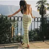 Women's Swimwear Beach Dress Summer Women 2023 Pareo Suit Knit Neck Bump Color Tail Sexy Solid Polyester For May Swimdress Cover Up