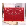 Cartes De Voeux Vente En Gros Faire-part De Mariage Personnalisé Merci Blanc Couleur Rouge Mer Avec Livraison De Baisse Moderne Maison Jardin Dh2Nh