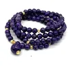 Bangle A+ Good Quality 73 CM Charoite Stone 6MM Bead Bracelet For Girls Women Jewelry Charm Pendant Long 2020 Trend Necklace