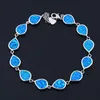 Bransoletki Nowe przybycie Blue Fire Opal Water Drop Flower Swir Bracelets na prezent