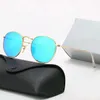 Ooo klassiska runda solglasögon varumärkesdesigner uv400 Eyewear Metal Gold Frame Sun Glasses män kvinnor spegel solglasögon polaroid glas lins efaffsfsaf