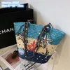 Fabrik Großhandel Damen Umhängetaschen 3 Farben Nischendesign gewebte Strohhandtaschen süße Blumen bestickte Handtasche Sommer romantische Urlaub Strandtasche