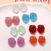 Crystal Spring style 100pcs/lot color print cartoon rose flowers shape resin florals flatback beads diy jewelry earring/hair accessory