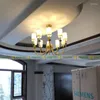 Kroonluchters Frankrijk Restaurant licht goud kroonluchter verlichting met lampschaduw moderne woonkamer groot led plafond