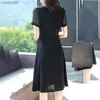 Casual Dresses Women's Clothing Chiffon Pullover Office Lady V-Neck Mid-calf Solid Empire Belt Dresses Summer New Trend Lightly Cookedlightly L230520