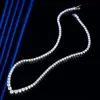 Halsband knobspin moissanite tennishalsband för kvinna v stil bröllop fest halschain sterling sliver pläterad vitguldhalsband