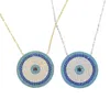 Necklaces 2022 New Micro Zirconia Greek Evil Eye Charm Silver Color Lucky Blue Eyes Necklace Elegant Women Girls Exquisite Gift Jewelry