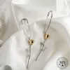 Stud Louleur 925 Sterling Silver Paperclip Rose Earrings Gold Safety Pins Silverörhängen för kvinnor Fashion Elegant Fine Jewelry Gift