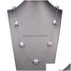 Pendant Necklaces Fashion Imitation Pearl Bead For Women Bride Bridesmaids Engagement Long Chains Party Jewelry Gift Drop De Dhsce