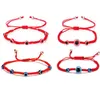Handgemachte verstellbare rote Seil-Charm-Armreifen, Glücksauge, türkisches geflochtenes böses blaues Augen-Armband für Damen und Herren, modische Armbänder