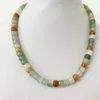 Kettingen Zeldzame Multi Color 6*8MM Natuurlijke Jade Stenen Ketting Vintage Sieraden Edele Elegante Prachtige Kralenketting Choker Collier