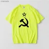 メンズTシャツメンズTシャツ2022新しいCCCPロシアTシャツメンズソビエトユニオンマン半袖TシャツモスクワメンズティーブランドOネックトップス