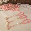 Bracelets baptism favors pink communion favors gold plated recuerdos para bautizo finger rosaries christening favors crystal pearls