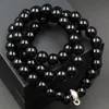 Necklaces 8mm Black Obsidian Beads silver colour charm carrier Choker necklace Cool Rock Jewelry for Women Men jewellery making