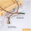 Cadena Boho Colorf Trenzado Tejido Amistad Pulsera Hecho A Mano Ajustable Nepal Mticolor Cadena Amantes Joyería Pulsera Para Mujeres Gif Dhqy2