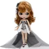 Poupées Blyth Doll Nude White and Black Skin Joint Body 1 6 with Short Hair 230520