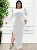 Robes Décontractées Wmstar Plus La Taille Femmes Robes De Soirée Velours Évider Sexy Gland Épaule Élégante Soirée Maxi Robe En Gros Dropshipping L230520