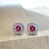 Sets S925 Zilver Rood Roze Moissanite Oorbellen Ketting Ring Sets Wit Goud Gevulde Moissanita Diamanten Sieraden Set Pass Tester Gift