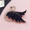 Nueva moda creativa damas cisne circón broche personalidad damas broche de diamantes de alta calidad joyería de lujo 266J