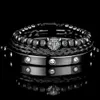 Bracelets Roman Royal Charm Hommes Bracelets 3 pièces Pave CZ Tête De Léopard Bracelets En Acier Inoxydable Couple Bijoux Faits À La Main Pour Livraison Directe