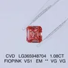 Abalorios Otro Diamante cultivado en laboratorio Esmeralda CVD Fancy Intense Orange Pink VS1 1.0ct