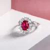 Setler Oevas 925 STERLING Gümüş Yaratılan Moissanite Ruby Taş Küpe/Kolye/Yüzük Düğün Nişan Güzel Takı Setleri Toptan