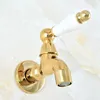 Bathroom Sink Faucets Gold Color Brass Wall Mount Mop Pool Outdoor Garden Faucet Laundry Water Tap Dav146