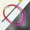 Kedjor Elegant Rose Red Copper Tube Collar Halsband Multi Layer Rope Chocker för Women Collier Accessories Chain Jewelry Mrs Win