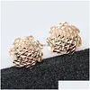 Stud Earrings 585 Purple Gold Shiny Gypsophila Flower For Women Fashion Chinese Style Light Luxury 14K Rose Party Jewelry Gif Dhgarden Dhpuk