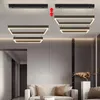 Lustres plafond moderne salon concis suspension lampe salle à manger carré lampes nordiques lumières LED