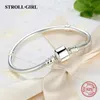 Bangle Strollgirl 925 Sterling Silver Original Charms Armband Bangle Luxury Fashion Diy Jewelry Making for Women New Ankomst