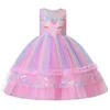 Meisjesjurken Baby Girls Unicorn Tutu Dress Pastel Rainbow Princess Girls Birthday Party Jurk Kinderen Kinderen Halloween Unicorn PRECT -kostuum 230520