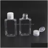 Bouteilles d'emballage 30Ml 60Ml Bouteille en plastique vide pour animaux de compagnie avec capuchon Forme carrée transparente pour liquide de maquillage Désinfectant pour les mains jetable Goutte Dh5Vb