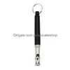 Dog Training Obedience Pet Supplies Black And Sier Nickelplated Trasonic Whistle Whistling Tube With Key Ring Dogs Trainings Gadge Dheyu