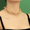 Luxury Jewelry Street Hip-Hop Fashion Stitching Simple Necklace Woman överdriven enskiktsgeometrisk aluminiumkedja halsband Alla hjärtans dag