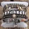 Strand RH Fashion Bohemia Jewelry Crystal Bracelet Stone/Crystal Deved and Drop Charm 6pc Stack Stack Bangle bangle for Women