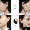 Dangle Lustre Vente Rond Hoop Boucle D'oreille Pour Femmes Filles Stianless Stee Sier Noir Mode Bijoux Cadeau Drop Delivery Boucles D'oreilles Dh0Ge