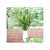 Other Home Decor 100Pcs Artificial Fake Plastic Green Leaves Grass Plant House Wedding Festival Decoration Gift F225 Drop Delivery Ga Dhj8K