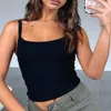 Dames t shirts lente zomer vrouwen casual slip top elegant sexy backless solide mouwloze pullover bodycon slanke crop 2023