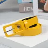 Belts 2023 Fashion Yellow Red Black Leather Metal Buckle Waist Pin Women Belt Thin For Dress Jeans Waistband Female 100CM