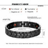 Bangle Men Bracelet Black Cadeia manual Energia da saúde Germânio Macético de pulseiras de aço inoxidável para jóias Presente de jóias