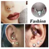 Huggie 10PC Titanium Shaft Hinged Nose Piercing Ring Studs Opal Zircon Septum Clicker Earring Charming Daith Body Jewelry Wholesale