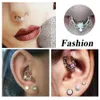 Huggie 10pc Titanium Shaft à charnière Piercing anneaux Studs Opal Zircon Septum Clictum Broupe d'oreille Charming Daith Body Bijoux Wholesale