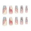 Falska naglar 24 st återanvändbara falskt chip-bevis smudsäkert graciös dekoration för flickor kvinnor MH88