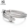 Bracelets Kalen nordique Viking tête de loup manchette ouverte bracelets tendance Punk acier inoxydable Bracelet pour hommes à la main accessoires Pirate