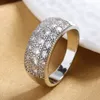 Cluster Rings Charm S925 Sterling Silver 6/7/8 # Luxury Full Zircon Ring per uomo Donna Fashion Engagement Wedding Gift Jewelry